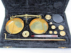 Vintage Brass Jeweler   s Balance Scale W  Weights Pocket Weight Scale