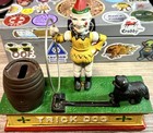 Vintage Cast Iron Mechanical Coin Bank  Trick Dog