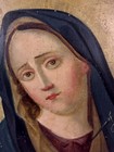 Antique 19th Century Original Mexican Retablo Painting On Tin  The Virgin Mary