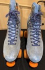 Vintage Hang Ten Men   s Roller Skates   Size 11 Mens Blue Suede Orange Stripe