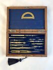French Antique Drafting Set-walnut Case-fine Draftsman  Engineer  Architect Gift