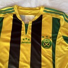 Jamaica Soccer Jersey Shirt Yellow Green Black Striped Club Crest