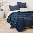 Standard Textured Waffle Pillow Sham Dark Mineral Blue - Casaluna