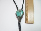 Native American Vintage Sterling Silver And Turquoise Bolo Tie Signed R F