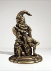 Antique Cast Brass Punch   Betty Door Stopper fireplace Andirons