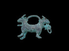 Old Near Eastern Islamic Bronze Twim Headed Ram Lock-statuette