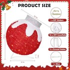 Outdoor Christmas Ball Ornaments  Pop Up Lighted Ball With Diy 1 Pack Red