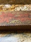 Antique Vintage Old Pyrography Burnt Wood Dresser Box Poinsetta 1920   s