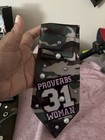 Women   s Green black Camouflage Neck Tie    proverbs 31 Woman    Religious Theme
