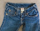 True Religion Girls Low Rise Jeans Size 24 Regular Straight Blue Denim Cotton