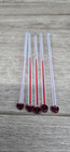 Five  4 Inch  Glass Replacement Thermometer Tube With Red Liquid