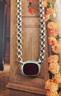 Amy Faust Sterling Silver Red Glass Necklace