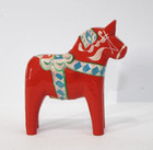 Grannas A  Olssons Vintage Swedish Orange Dala Horse Hand Carved Painted