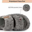 Women s Fuzzy Open-toe Slippers  Memory Foam Indoor House Shoes Size 7-8