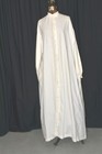 Antique  Robe Lingerie White Cotton dressing Drop Shoulder Button Early 1800