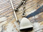Antique Gold Filled Watch Chain Necklace With Fob      t    Bar