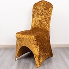 Gold Fitted Spandex Crushed Velvet Stretchable Banquet Chair Cover Party Events