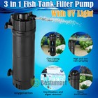 8w Uv Sterilizer Filter Oxygen Wave Pump Clarifier Light Aquarium Fish Tank Pump