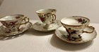      Lot 3 Vintage Teacup   Saucer Sets Lusterware     Reticulated     Gold  Footed    