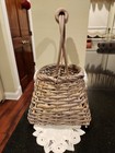 Vintage Rustic Basket Woven Wicker Ceramic Knob Farmhouse Cottage Shabby Chic