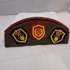 Rare Vintage Ussr russian Military Hat With Many Pins  Patches   Medals - Nice  