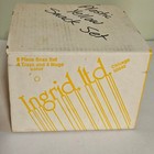 Vintage Ingrid Ltd Plastic Yellow Picnic Snack Set Snac Cups Plates Trays
