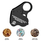 Jewelers Eye Loupe 30x 60x Illuminated Foldable Magnifier Bright Led Light Gold