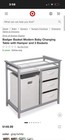 Badger Basket Modern Baby Changing Table With Hamper  Baskets  Gray white