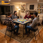 34  Folding Card Table  Square Portable Game Night Dining Table  Black           