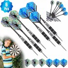 2 Sets Steel Tip Darts Barrel Aluminum Shafts Professional Dart 6pcs Flights Set