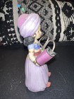 Vtg Porcelain Sewing Gypsy 5    Figurin Pin Cushion Hat Thread Holder By Reliance 
