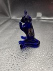 Vintage Pilgrim Glass Mouse Figurine Blue Long Tail Handmade Usa Hand Blown 3   