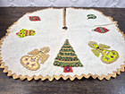 Vintage Handmade Felt Christmas Tree Mini-skirt Gold Ric Rac Sequins   Ornaments