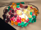 Antique 1920s Czech Czechoslovakian Art Glass Fruit Basket Lamp