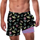 Men s Quick Dry Swim Trunks With Compression Liner 5 5  Inseam Zipper Pockets