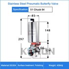 2   Tri Clamp Sanitary Pneumatic Butterfly Valve Actuator Single Acting Ss304