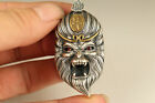 Silver Lovely Two-sided Buddha Monkey King Figure Statue Pendant Christmas Deco