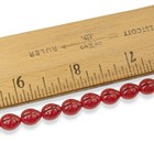21 Pcs Red Ladybug Czech Glass Beads  7x9mm Oval Shape  Whimsical Jewelry Supply