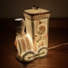Vintage Enesco Light Up Ceramic Train Nursery Baby Night Light Lamp Pastel