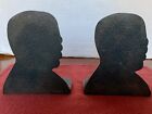 Pair Of Vintage Theodore   Teddy  Roosevelt Solid Bronze Bookends