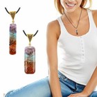 7 Chakra Reiki Healing Natural Stone Pendant Necklace Unisex Crystal Gifts