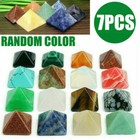 Chakra 7-set Pyramid Stone Crystal Healing Natural Spirituality Reiki Gemstones