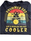 Vintage Drummer Dad Like A Regular Retro Drums Dad Tee T-shirt Size Large Vtg