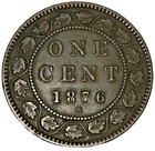 1876 H Canadian Large One Cent Coin Canada Queen Victoria  y196