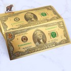Wholesale Lot 100 Pcs  2 Us Dollar Color Gold Notes Money Banknotes Crafts
