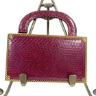 50s Red Snakeskin Evans Elegance Vanity Case With Lipstick   Mirror
