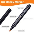2pack Counterfeit Money Detector Pen  Tilted Nib Design  2 Pack  Black