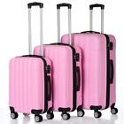 Portable 3pcs Luggage Travel Set Bag Trolley Hard Shell Suitcase Wheels Tsa Lock