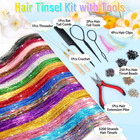 48 Inch 16 Colors Hair Tinsel Kit With Hair Extensions Tools  3200 Sparkly Hair 