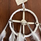 Navajo Medicine Wheel Buckskin Leather Feathers Dream Catcher 4    Cybill Smith